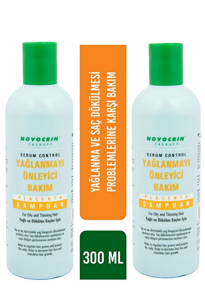 Novocrin Placenta Yağlı ve Dökülen Saçlar İçin Şampuan 300 ml 2 Adet