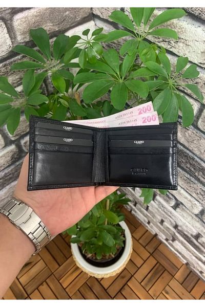 GUARD Black Croco Classic Leather Men's Wallet