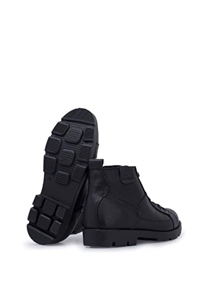 Scooter Erkek Siyah Deri Fermuarlı Bot M5635ds