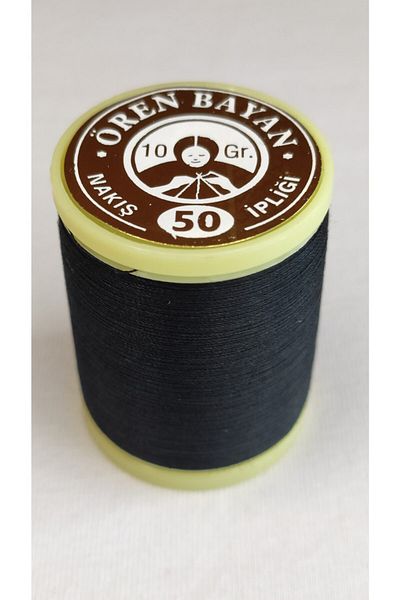 ATMACA TUHAFİYE Ören Women's Koton Machine Embroidery Roller 10 Grams Color: Black