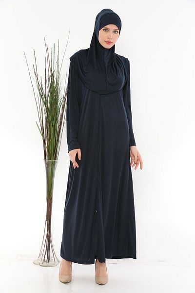 Feyza Fashion Φόρεμα προσευχής Feyza Fashion με φερμουάρ Ολόσωμο φόρεμα προσευχής Navy Blue