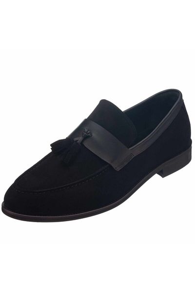 İriadam Kd0696 Black Suede Neolite Sole Top Quality Leather Large Size Men's Shoes