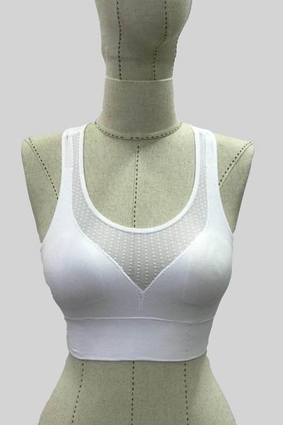 Emay Korse Corset sutien căptușit din tul fără sudură Emay 4027 alb pentru femei