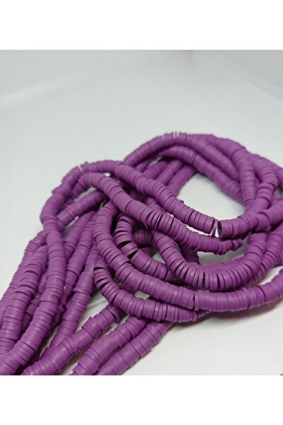 MAVİ ÇERÇİ 6 مم خرزة فيمو أرجوانية 40 سم