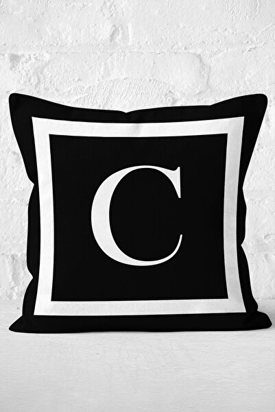 Nish & Royal Special Design Letter C Digital Printed Throw Pillow Cover