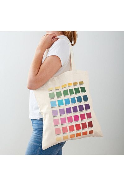 Atölye Semperra Pantone Color Tones Printed Raw Cloth Bag - Designer Bag