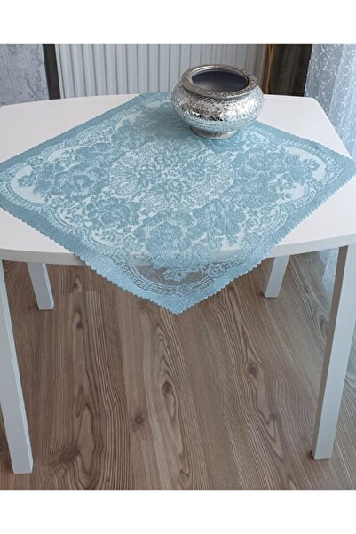 WENESSİ Sarmaşık Desen 45x45 6 Adet Örme Peçete (mavi)