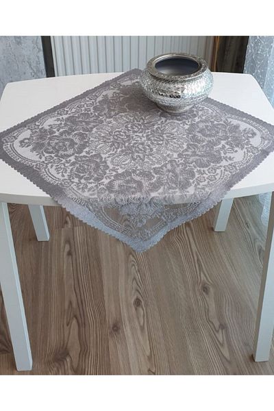 WENESSİ Model Ivy 45x45 6 șervețele tricotate (gri)