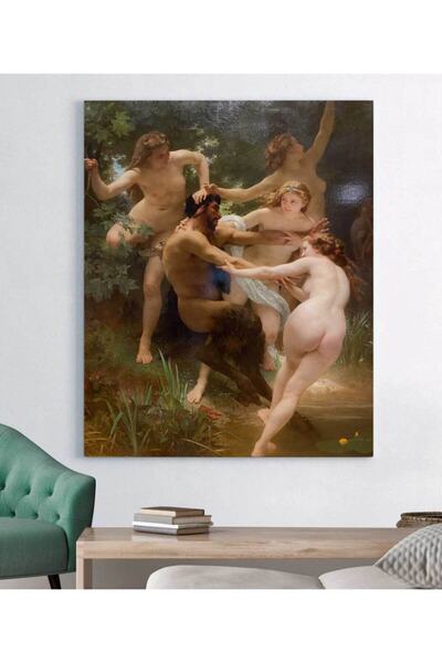 StellaStore William Adolphe Bouguereau - Nymphs And Satyr Tablosu