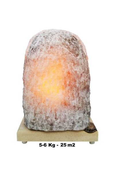 Genel Markalar Doğal Çankırı Kaya Tuzu Lambası, 5-6 Kg, 25 m², Sağlıklı ve Es...