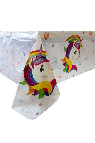 Minerva My Corner Gift Ornamental Unicorn Themed Plastic Tablecloth 120X180 cm
