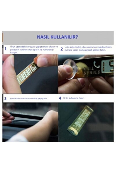 Luti Concept Araç Içi Fosforlu Telefon Göstergesi Telefon Numara Gösterici Oto Telefon Numaratörü Vantuzlu