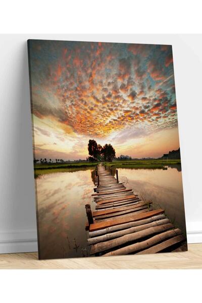 StellaStore Günbatımı Nehir Manzarası Kanvas Tablo