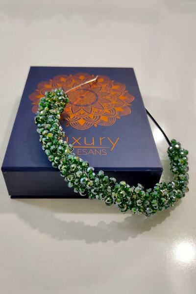 MİMES Χειροποίητο Σμαραγδένιο Πράσινο Χρώμα Κρυστάλλινο Πέτρινο Χέννα και Κορ...