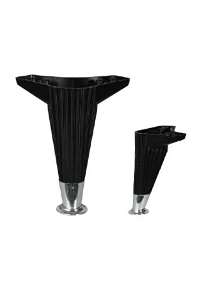 PVCBURADA Asya 20cm Çizgili Gümüş Siyah Plastik Ayak 20 Cm