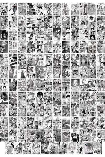 Postifull Σετ αφίσας Anime "Attack on Titan" - 144 τμχ Manga Collage, 10cm*15cm Αυτοκόλλητη Πίσω