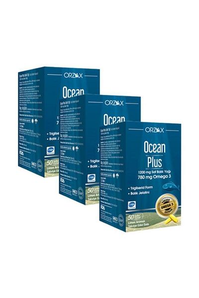 Ocean Omega3 Fish OilPlus1200Mg- 50 Capsules 3 Pieces