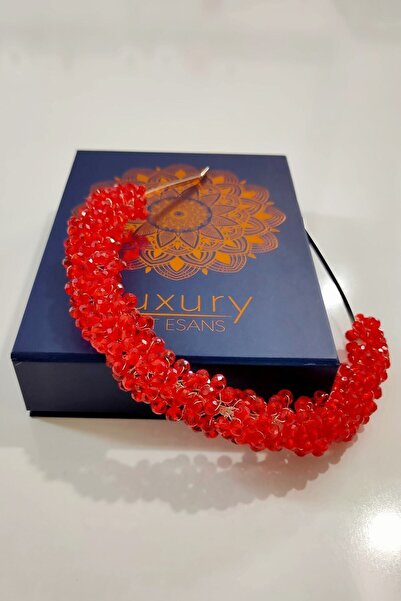 MİMES Χειροποίητο με Κόκκινη Κρυστάλλινη Πέτρα - Κόρνα Χέννας και Αρραβώνα