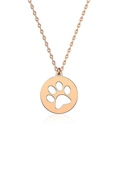 İNDİGO TAKI Sade Minik Pati Rose Gümüş Kolye