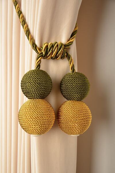 Saççax Exclusive Yeşil-sarı Renk Çift Renkli Kordon Tavan Toplama