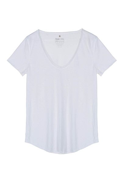 BASIC&CO Women's White T-Shirt Urb001