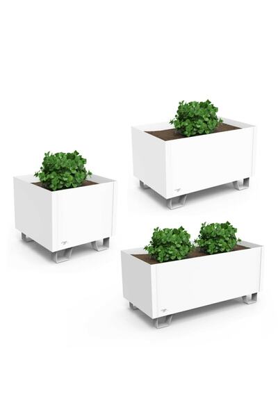 Genel Markalar My Design Metal Saksı 3 Parça Set Beyaz