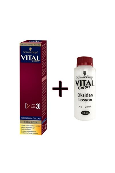 Schwarzkopf Vital Saç Boyası Tüp 60ml - 5-889 Şarap Kızılı + 20 Vol Peroksit