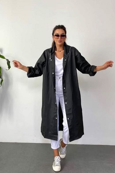 Bu Senenin Modası Hooded Raincoat Eva Fabric