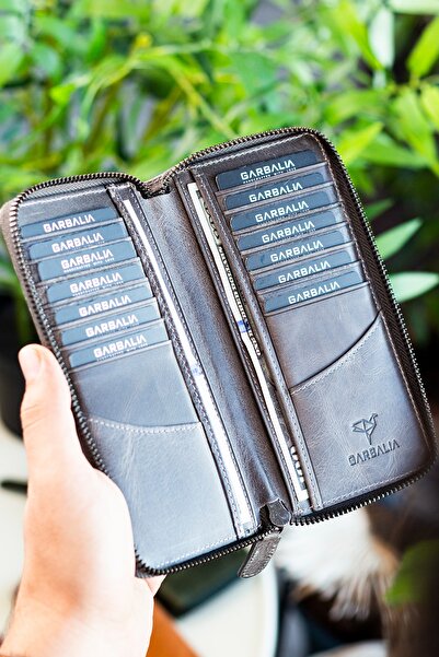 Garbalia Pouzdro na peněženku Mandela z pravé kůže Crazy Grey