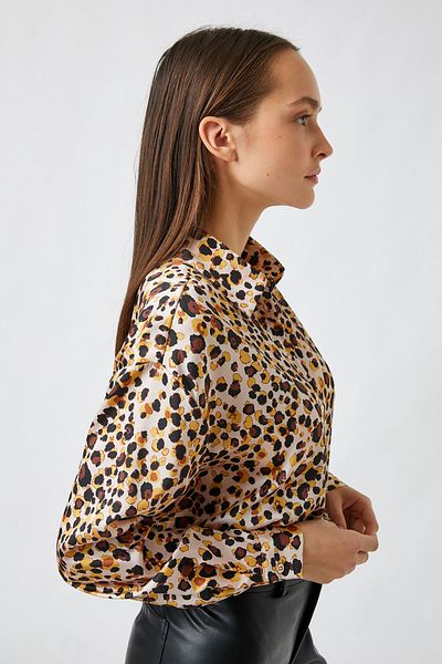 Koton Women's Yellow Patterned Shirt 2WAK60103PW
