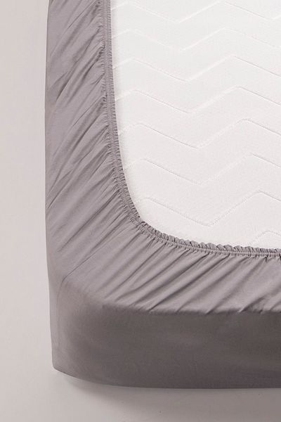 Colorpool Double 160*200cm Cotton Elastic Sheet Set Gray