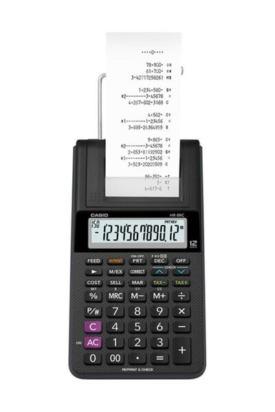 Casio Casıo Hesap Makinesi Şeritli Hr-8rc-bk 12 Hane