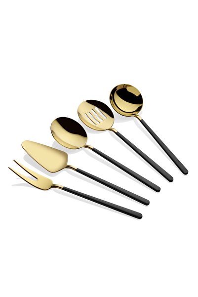 Dame Marie مجموعة مغرفة أليجرا الذهب الأسود المكونة من 5 قطع