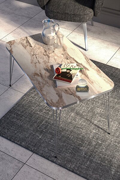 GOLDFALEZ Orta Sehpa Kare Gümüş Efes Tel