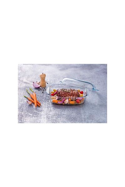 Pyrex 465A000/7144 Rectangular Oven Dish with Lid 4.5 L