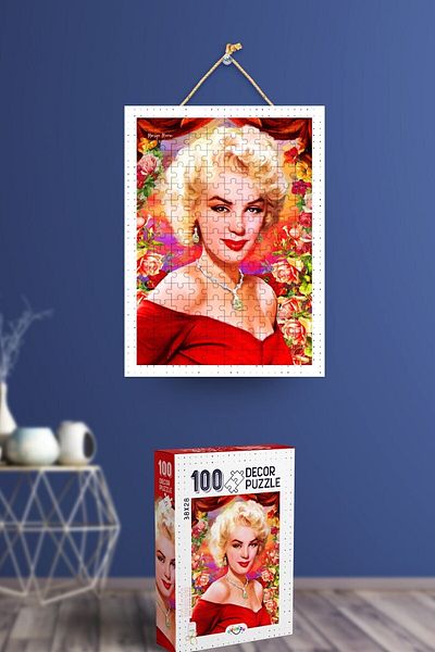 NT Handmade 100 Piece Marilyn Monroe Puzzle with Glue and Rope as Gift