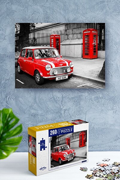 NT Handmade 260 Parça Red & Black Yapıştırıcı Ve Ip Hediyeli - Kırmızı Siyah Araba Yapboz Seti