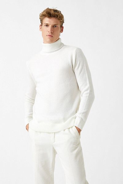 Koton Ecrufarbener Herrenpullover 2KAM91180LT
