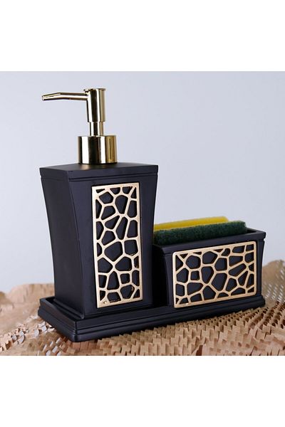 Selim Siena Black Sponge Holder - Υγρό Χρυσό