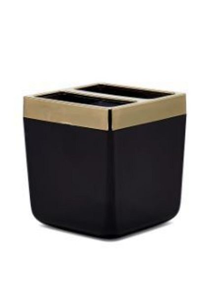BAUBOSS Tuscany Toothbrush Holder Transparent Black Gold Frame