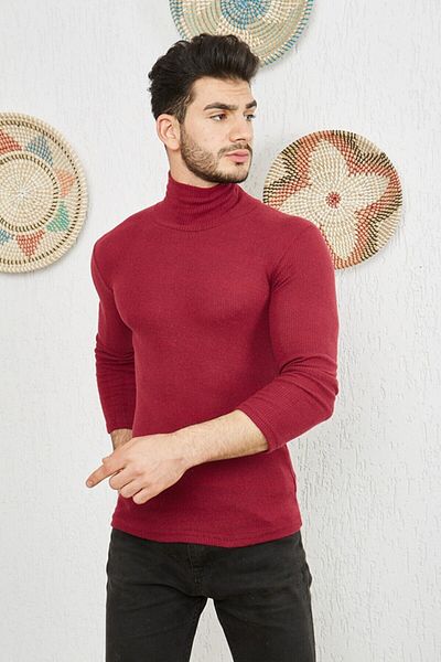CATSPY Pulover din lycra pentru bărbați, roșu Claret