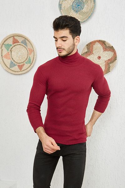 CATSPY Pulover din lycra pentru bărbați, roșu Claret