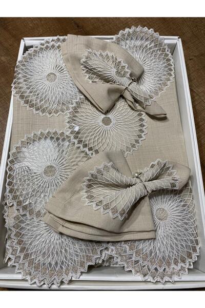 Aksuhome 26 Parça Linen Yemek Masası Takımı