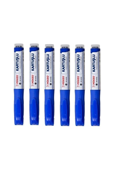 Mikro Tahta Kalemi Kartuşlu Mavi 6 Adet