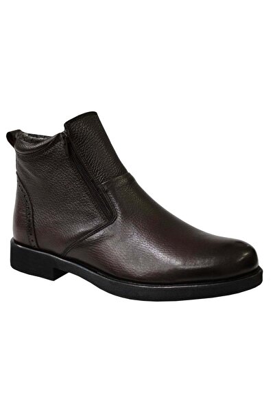 BTMZ Cizme pentru bărbați din piele naturală cu fermoar dublu și blană în int...