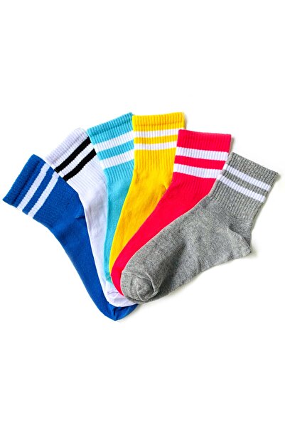 Socks Stations Цветни къси чорапи с райета, кутия от 6 броя