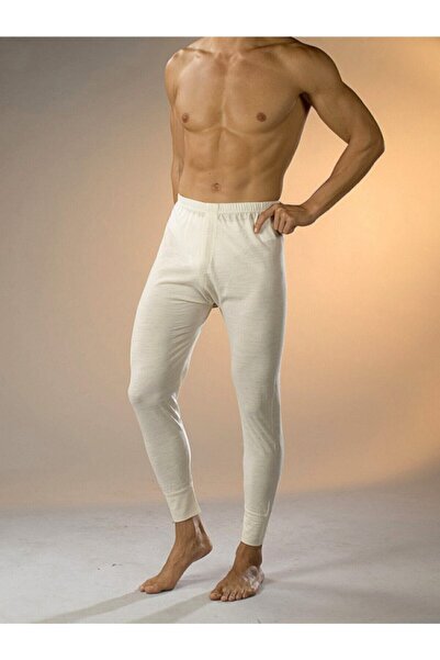 bejamonti Εσώρουχα από καθαρό μαλλί Ανδρική κρέμα χρώματος Long Johns