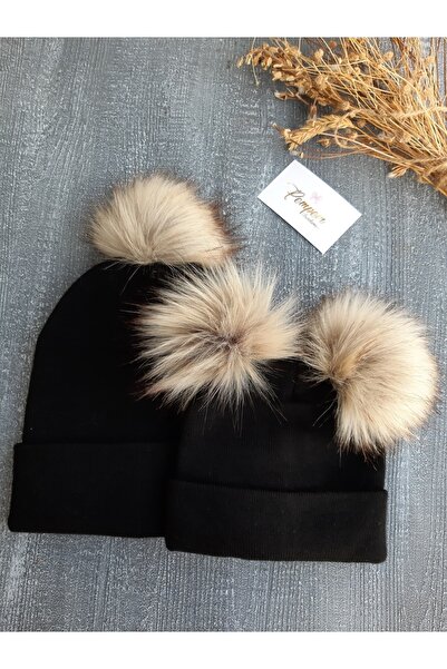 pempem bandana مجموعة القبعات السوداء للأم والطفل