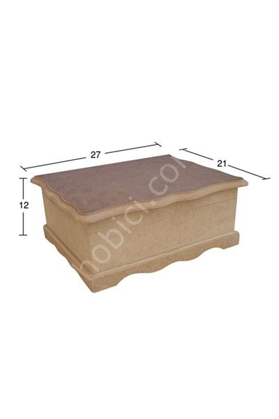 İstanbul Hobi Wavy Wooden Box (mdf) Object Ku244