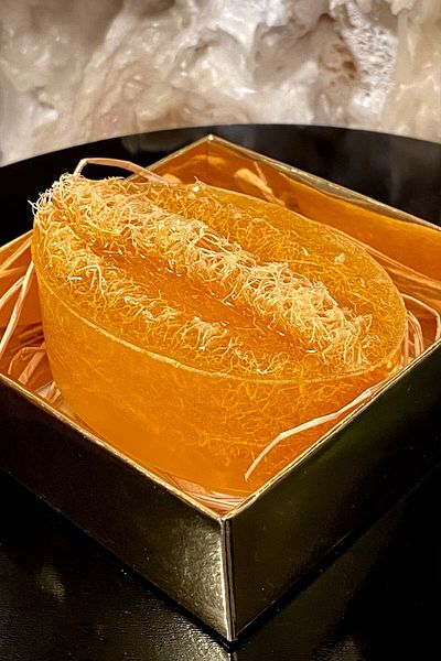 FANTASTİK SANAT ATÖLYESİ Sea Wave Model Pumpkin Fiber Luxury Bath Soap - Ocean Scented Fiber Therapy - 120 Grams